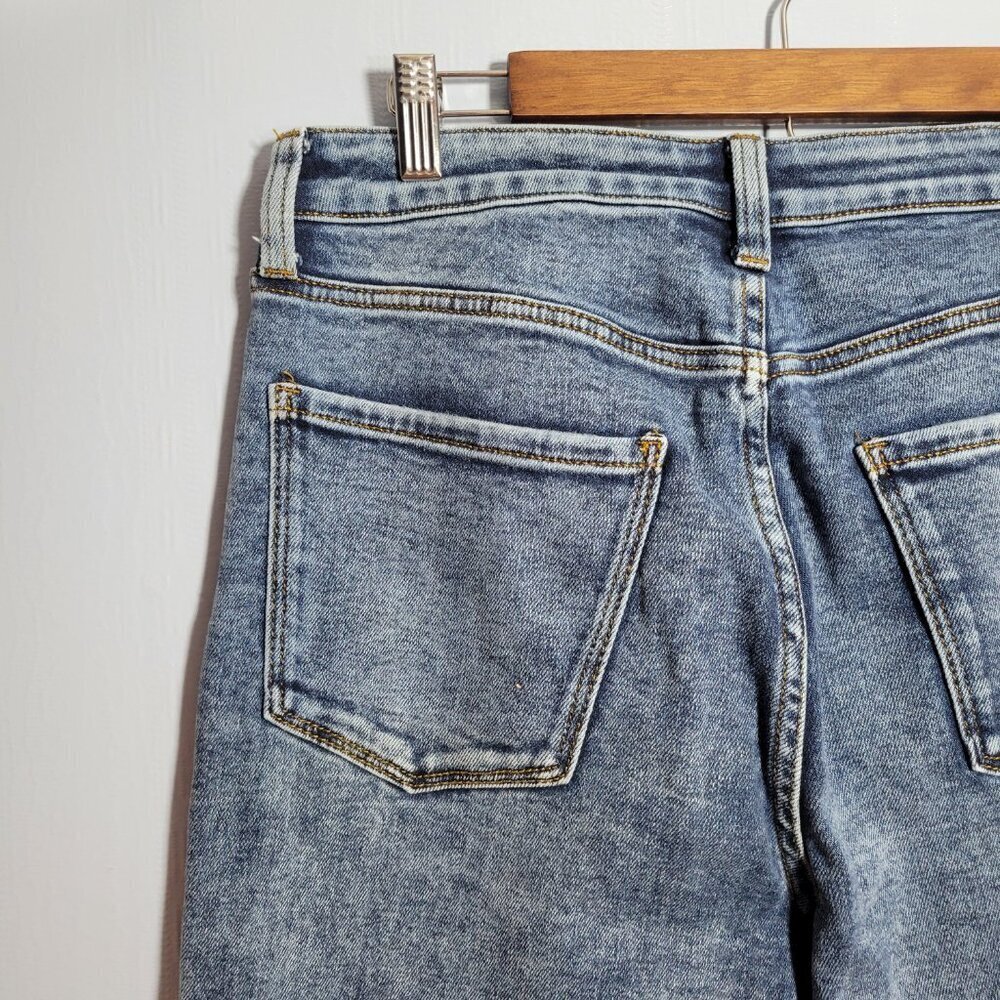 LC Lauren Conrad Size 8 Medium Vintage Wash Ripped Distressed Straight Leg Jeans - Picture 7 of 11
